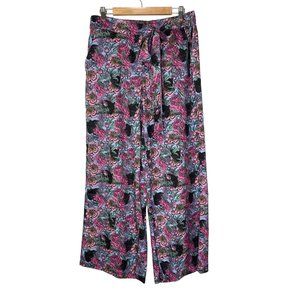 NWT Everyday Jane Women's Panther Faux Silk Wide Leg Pull On Pants. Sz Large